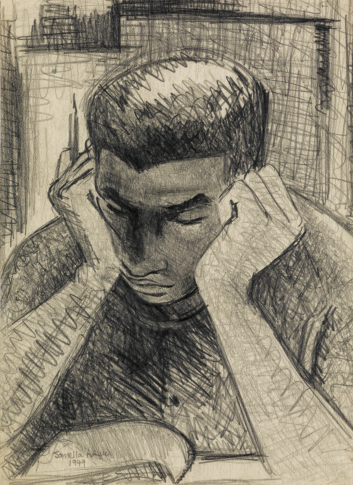 SAMELLA LEWIS (1924 -   ) Untitled (Boy Reading).